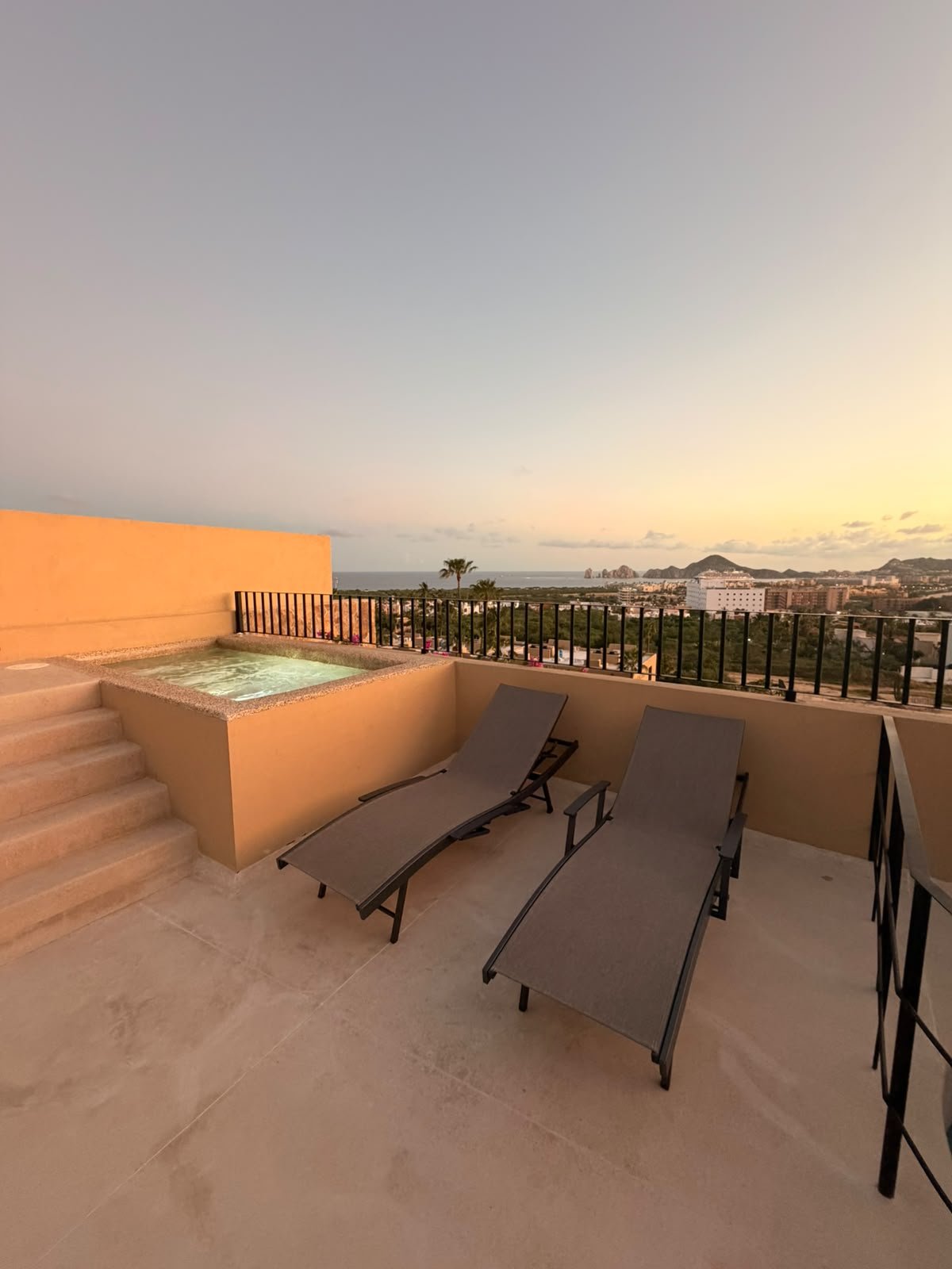 Loungers by the Jacuzzi